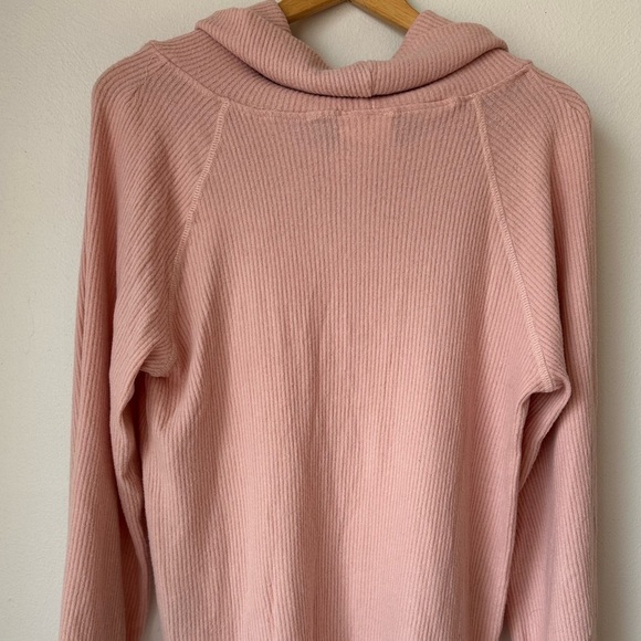 Anthropologie Maeve Womens Pink Ribbed Cowl Neck Sweater Pullover Knit - Picture 8 of 12